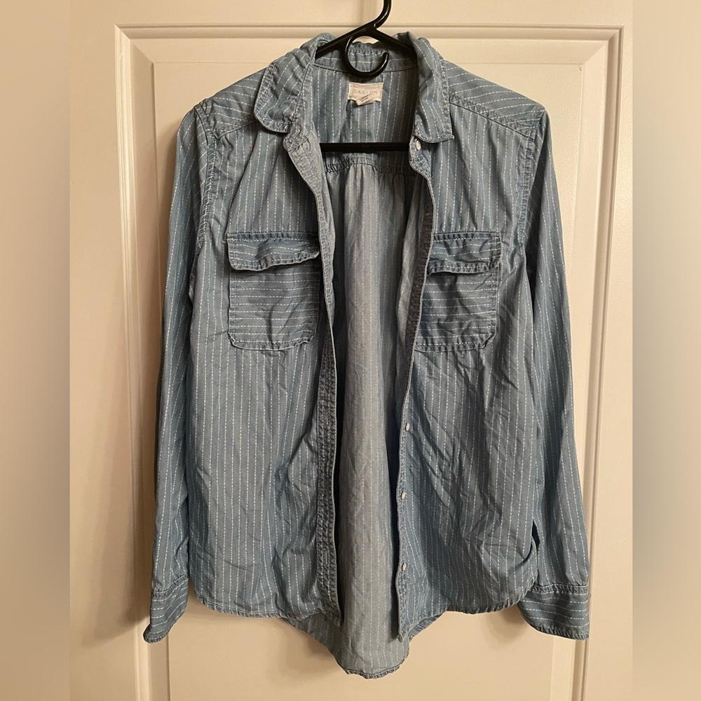Caslon Button-Down Denim Shirt Size S